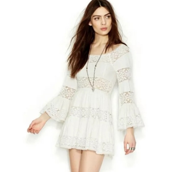 Free People Dresses & Skirts - Free People Bohemian Boho Cream Dress NWT
